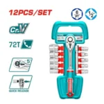 Kit Jeux Douilles et bras cliquet 1/2″ 12Pcs