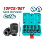Coffret de 10 embouts à impact Total Tools 1/2", 10-24 mm -