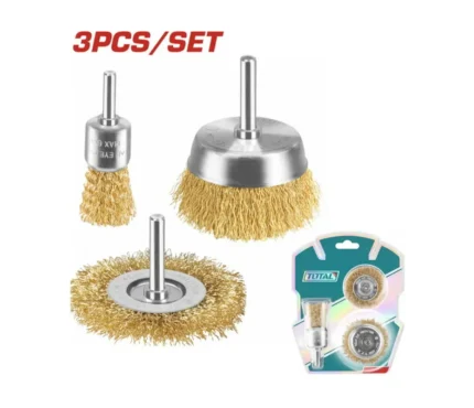 JEU Ensemble de 3 brosses métalliques A TIGE