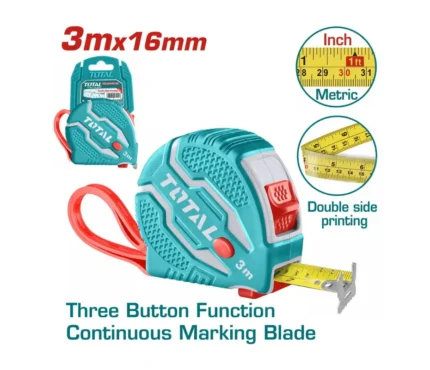 RUBAN DE MESURE TOTAL STEEL 3 m X 16 mm