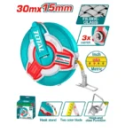 Mètre ruban en fibre Total Tools 30 m x 15 mm - Double face